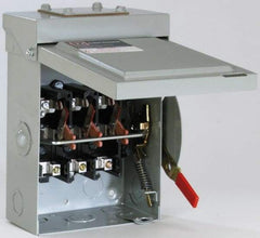 Eaton Cutler-Hammer - 200 Amp, 240 VAC, 2 Pole Fused Safety Switch - NEMA 1, 1 Phase, 15 to 25 hp at 240 VAC (Single Phase), 50 hp at 240 VAC\xA0 (Triple Phase), DPST Contact Form - USA Tool & Supply