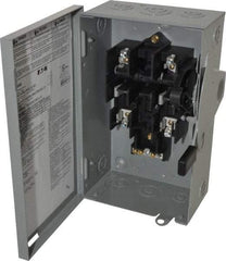 Eaton Cutler-Hammer - 30 Amp, 240 VAC, 2 Pole Fused Safety Switch - NEMA 1, 1 Phase, DPST Contact Form - USA Tool & Supply