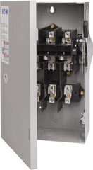 Eaton Cutler-Hammer - 60 Amp, 240 VAC, 3 Pole Fused Safety Switch - NEMA 1, 1 Phase, 3 to 10 hp at 240 VAC (Single Phase), 7-1/2 to 15 hp at 240 VAC (Triple Phase), 3PST Contact Form - USA Tool & Supply