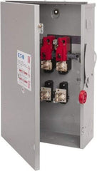 Eaton Cutler-Hammer - 200 Amp, 240 VAC, 2 Pole Fused Safety Switch - NEMA 3R, 3 Phase, 15 to 25 hp at 240 VAC\xA0 (Single Phase), 50 hp at 240 VAC (Triple Phase), DPST Contact Form - USA Tool & Supply