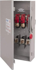 Eaton Cutler-Hammer - 200 Amp, 250 VDC, 480-600 VAC, 3 Pole Fused Safety Switch - NEMA 1, 1 Phase, 50 hp at 480/600 VAC (Single Phase), 125 hp at 480 VAC, 150 hp at 600 VAC (Triple Phase), 3PST Contact Form - USA Tool & Supply