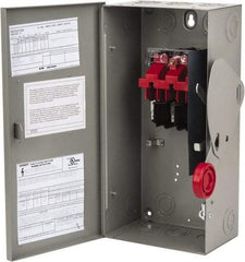 Eaton Cutler-Hammer - 60 Amp, 250 VDC, 480-600 VAC, 3 Pole Nonfused Safety Switch - NEMA 1, 1 Phase, 20 hp at 480 VAC, 25 hp at 600 VAC (Single Phase), 50 hp at 480 VAC, 60 hp at 600 VAC (Triple Phase), 3PST Contact Form - USA Tool & Supply