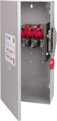 Eaton Cutler-Hammer - 100 Amp, 250 VDC, 480-600 VAC, 3 Pole Nonfused Safety Switch - NEMA 1, 1 Phase, 40 hp at 480 VAC, 50 hp at 600 VAC (Single Phase), 75 hp at 480 VAC, 100 hp at 600 VAC, 20 hp at 250 VDC (Triple Phase), 3PST Contact Form - USA Tool & Supply