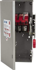 Eaton Cutler-Hammer - 30 Amp, 250 VDC, 480-600 VAC, 3 Pole Nonfused Safety Switch - NEMA 3R, 3 Phase, 7-1/2 hp at 480 VAC, 10 hp at 600 VAC (Single Phase), 20 hp at 480 VAC, 30 hp at 600 VAC (Triple Phase), 3PST Contact Form - USA Tool & Supply