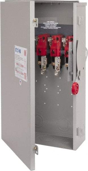 Eaton Cutler-Hammer - 200 Amp, 250 VDC, 480-600 VAC, 3 Pole Nonfused Safety Switch - NEMA 3R, 3 Phase, 50 hp at 480/600 VAC (Single Phase), 125 hp at 480 VAC, 150 hp at 600 VAC (Triple Phase), 3PST Contact Form - USA Tool & Supply