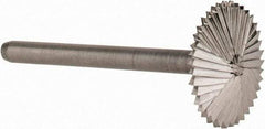 Made in USA - 5/8" Cut Diam, 1/8" Shank Diam, Double Angle Head Double Cut Burr - High Speed Steel, 1/8" LOC, 1-1/2" OAL - USA Tool & Supply