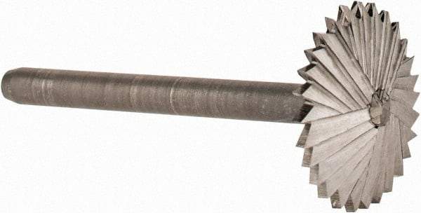Made in USA - 5/8" Cut Diam, 1/8" Shank Diam, Double Angle Head Double Cut Burr - High Speed Steel, 1/8" LOC, 1-1/2" OAL - USA Tool & Supply