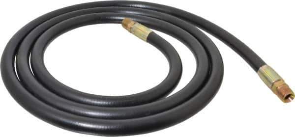 Made in USA - 1/2" Inside x 55/64" Outside Diam, 4,000 psi Working Pressure, Hydraulic Hose - 1/2-14 Thread, 120" Long, 10-1/2' Standard Coil Length, 7" Bend Radius, Nitrile Rubber, -40 to 121°C Max - USA Tool & Supply