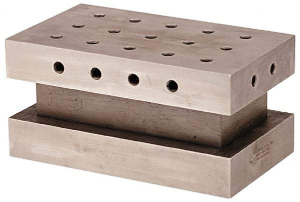 Suburban Tool - 3-1/2" Wide x 6" Deep x 3" High Steel Precision-Ground Angle Plate - Standard Plate, Machined Holes on Surface, Open End, Pair of Plates - USA Tool & Supply