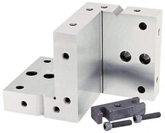 Suburban Tool - 4" Wide x 6" Deep x 4" High Steel Precision-Ground Angle Plate - Compound Plate, Machined Holes on Surface, Open End, 1" Thick, Pair of Plates - USA Tool & Supply