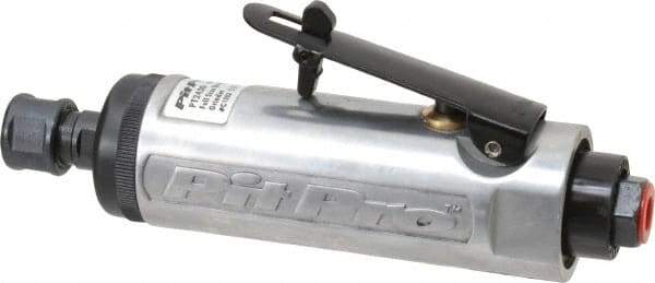 Pit-Pro - 1/4" Collet, Straight Handle, Straight Air Die Grinder - 20,000 RPM, Rear Exhaust, 0.5 hp, 4 CFM, 1/4" Inlet - USA Tool & Supply