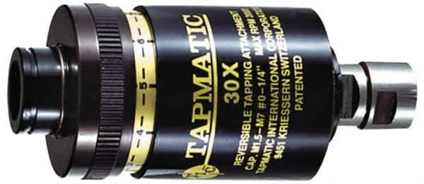 Tapmatic - Model 90X, 1/2 Inch Min Tap Capacity, 1-1/8 Inch Max Mild Steel Tap Capacity, 1-1/2 - 18 Mount Tapping Head - 26100 (J461), 26200 (J462) Compatible, Includes Tap Clamping Wrenches and 2 collets, for Manual Machines - Exact Industrial Supply