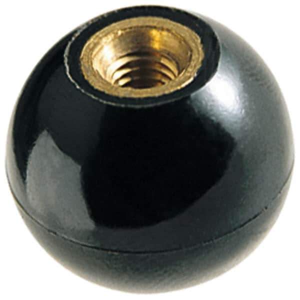 TE-CO - 1/2-13 Thread, 1-3/8" Diam, Individual Shield Ball Knob - 5/8" Hole Depth - USA Tool & Supply