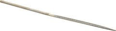 Value Collection - 5-1/2" OAL Medium Half Round Needle Diamond File - 13/64" Wide x 1/16" Thick, 2-3/4 LOC - USA Tool & Supply