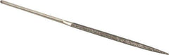 Value Collection - 5-1/2" OAL Coarse Triangular Needle Diamond File - 11/64" Wide x 5/64" Thick, 2-3/4 LOC - USA Tool & Supply