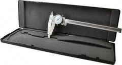 Value Collection - 0" to 8" Range, 0.001" Graduation, 0.1" per Revolution, Dial Caliper - White Face, 3" Jaw Length - USA Tool & Supply