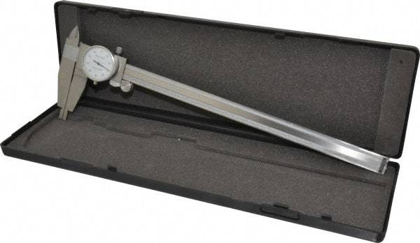 Value Collection - 0" to 12" Range, 0.001" Graduation, 0.1" per Revolution, Dial Caliper - White Face, 3" Jaw Length - USA Tool & Supply