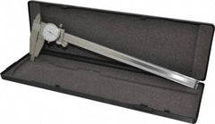 Value Collection - 0" to 12" Range, 0.001" Graduation, 0.1" per Revolution, Dial Caliper - White Face, 3" Jaw Length - USA Tool & Supply