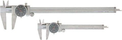 Value Collection - 0 to 6 and 12" Outside Diameter Dial Caliper Set - 0.001" Graduation, 0.1 Range per Revolution, Stainless Steel, Black Face - USA Tool & Supply
