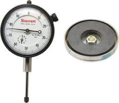 Starrett - 0.001" Graduation, 0-100 Dial Reading, Indicator & Base Kit - 0.34" Base Height, 2" Base Diam - USA Tool & Supply