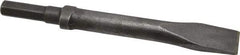 Made in USA - 1" Head Width, 9" OAL, 1/2" Shank Diam, Flat Chisel - Hex Drive, Hex Shank, Alloy Steel - USA Tool & Supply