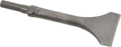 Made in USA - 3" Head Width, 9" OAL, 1/2" Shank Diam, Scaling Chisel - Hex Drive, Hex Shank, Alloy Steel - USA Tool & Supply