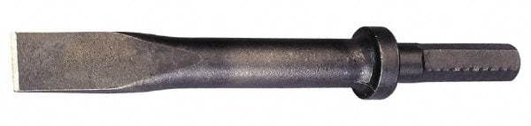 Made in USA - 1" Head Width, 9" OAL, 1/2" Shank Diam, Flat Chisel - Hex Drive, Hex Shank, Alloy Steel - USA Tool & Supply