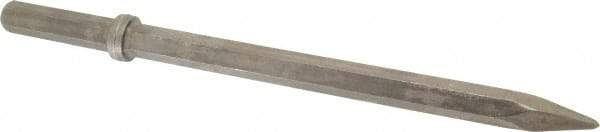 Made in USA - 18-1/4" OAL, 1" Shank Diam, Moil Point Chisel - Hex Drive, Hex Shank, Alloy Steel - USA Tool & Supply