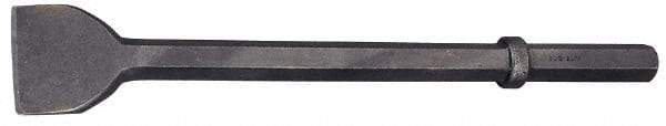 Made in USA - 3" Head Width, 20" OAL, 1-1/8" Shank Diam, Scaling Chisel - Hex Drive, Hex Shank, Alloy Steel - USA Tool & Supply