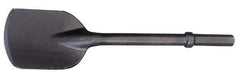 Made in USA - 5-1/2" Head Width, 20-1/4" OAL, 1" Shank Diam, Spade Chisel - Hex Drive, Hex Shank, Alloy Steel - USA Tool & Supply