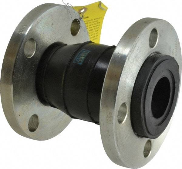 Unisource Mfg. - 2" Pipe, Neoprene Single Arch Pipe Expansion Joint - 6" Long, 3/8" Extension, 1/2" Compression, 225 Max psi, Flanged - USA Tool & Supply