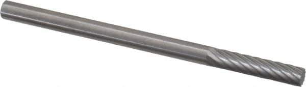 Made in USA - 1/8" Cut Diam, 9/16" Shank Diam, Cylinder Head Single Cut Burr - Carbide, Flat End, 9/16" LOC, 2" OAL - USA Tool & Supply