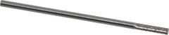 Made in USA - 1/8" Cut Diam, 1/8" Shank Diam, Cylinder Head Double Cut Burr - Carbide, Flat End, 9/16" LOC, 1-1/2" OAL - USA Tool & Supply