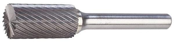 M.A. Ford - 3/4" Cut Diam, 1/4" Shank Diam, Cylinder with End Cut Head Double Cut Burr - Carbide, End Cut End, 1/2" LOC, 2-1/2" OAL - USA Tool & Supply