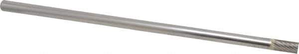 Atrax - 1/4" Cut Diam, 1/4" Shank Diam, Cylinder Head Single Cut Burr - Carbide, Flat End, 1/2" LOC, 6-1/2" OAL - USA Tool & Supply