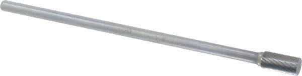 Atrax - 3/8" Cut Diam, 1/4" Shank Diam, Cylinder Head Single Cut Burr - Carbide, Flat End, 3/4" LOC, 6-3/4" OAL - USA Tool & Supply