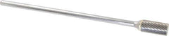 Atrax - 1/2" Cut Diam, 1/4" Shank Diam, Cylinder Head Single Cut Burr - Carbide, Flat End, 1" LOC, 7" OAL - USA Tool & Supply