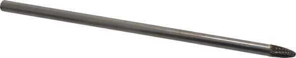 Atrax - 1/4" Cut Diam, 1/4" Shank Diam, Tree Head Single Cut Burr - Carbide, Radius End, 1/2" LOC, 6-3/4" OAL - USA Tool & Supply