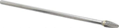 Atrax - 3/8" Cut Diam, 1/4" Shank Diam, Tree Head Single Cut Burr - Carbide, Radius End, 3/4" LOC, 6-3/4" OAL - USA Tool & Supply