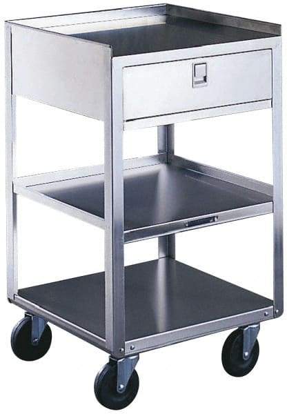 Made in USA - 16-3/4 Inches Wide x 32-1/8 Inches High x 18-3/4 Inches Deep Portable Mobile Equipment Stand - 500 Lbs. Load Capacity, 8-1/8 Inch Shelf Clearance - USA Tool & Supply