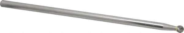 Atrax - 1/4" Cut Diam, 1/4" Shank Diam, Ball Head Single Cut Burr - Carbide, Radius End, 7/32" LOC, 6-7/32" OAL - USA Tool & Supply