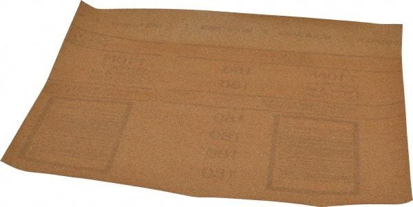 3M - 180 Grit, Garnet Sanding Sheet - 11" Long x 9" Wide, Very Fine Grade, A Weighted Paper Backing - USA Tool & Supply