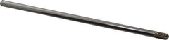 Atrax - 1/4" Cut Diam, 1/4" Shank Diam, Cylinder with Radius Head Double Cut Burr - Carbide, Radius End, 1/2" LOC, 6-1/2" OAL - USA Tool & Supply