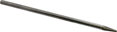 Atrax - 1/4" Cut Diam, 1/4" Shank Diam, Taper Head Double Cut Burr - Carbide, Radius End, 5/8" LOC, 6-5/8" OAL - USA Tool & Supply