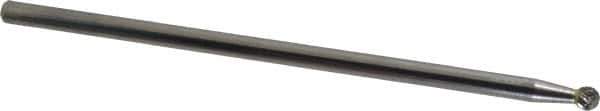 Atrax - 1/4" Cut Diam, 1/4" Shank Diam, Ball Head Double Cut Burr - Carbide, Radius End, 7/32" LOC, 6-7/32" OAL - USA Tool & Supply