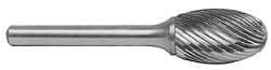 M.A. Ford - 3/32" Cut Diam, 1/8" Shank Diam, Ball Head Double Cut Burr - Carbide, Radius End, 5/64" LOC, 1-1/2" OAL - USA Tool & Supply