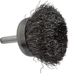 Weiler - 1-3/4" Diam, 1/4" Shank Diam, Steel Fill Cup Brush - 0.0118 Wire Diam, 3/4" Trim Length, 13,000 Max RPM - USA Tool & Supply