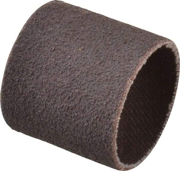 Made in USA - 80 Grit Aluminum Oxide Coated Spiral Band - 1" Diam x 1" Wide, Medium Grade - USA Tool & Supply