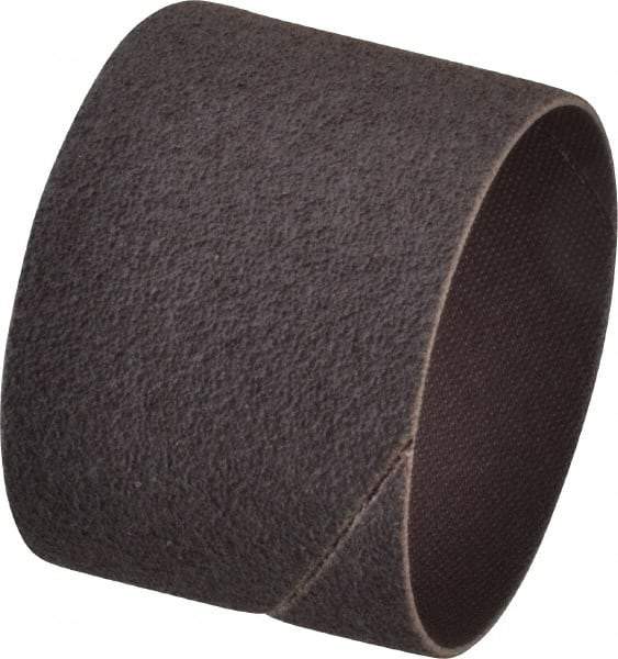 Made in USA - 80 Grit Aluminum Oxide Coated Spiral Band - 2" Diam x 1-1/2" Wide, Medium Grade - USA Tool & Supply