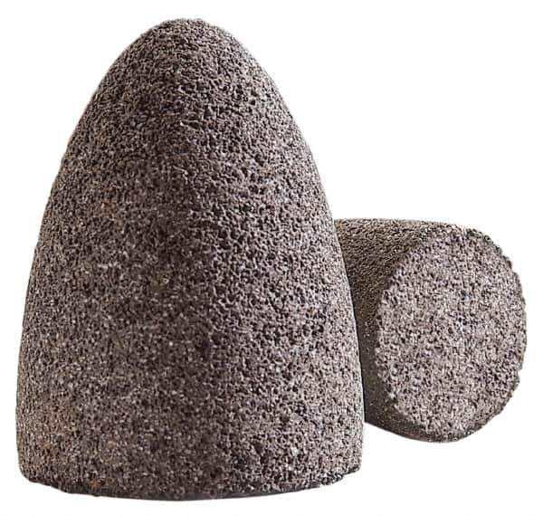 Norton - Type 18, 2" Max Diam, 3" Head Thickness, 24 Grit Square Tip Plug - Aluminum Oxide, Very Coarse Grade, 5/8-11 Shank Thread - USA Tool & Supply